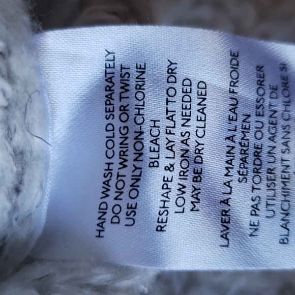 Pilcro Anthropologie Mock Neck Sweater Women Medium Cream Gray Chunky Oversized - Picture 11 of 13